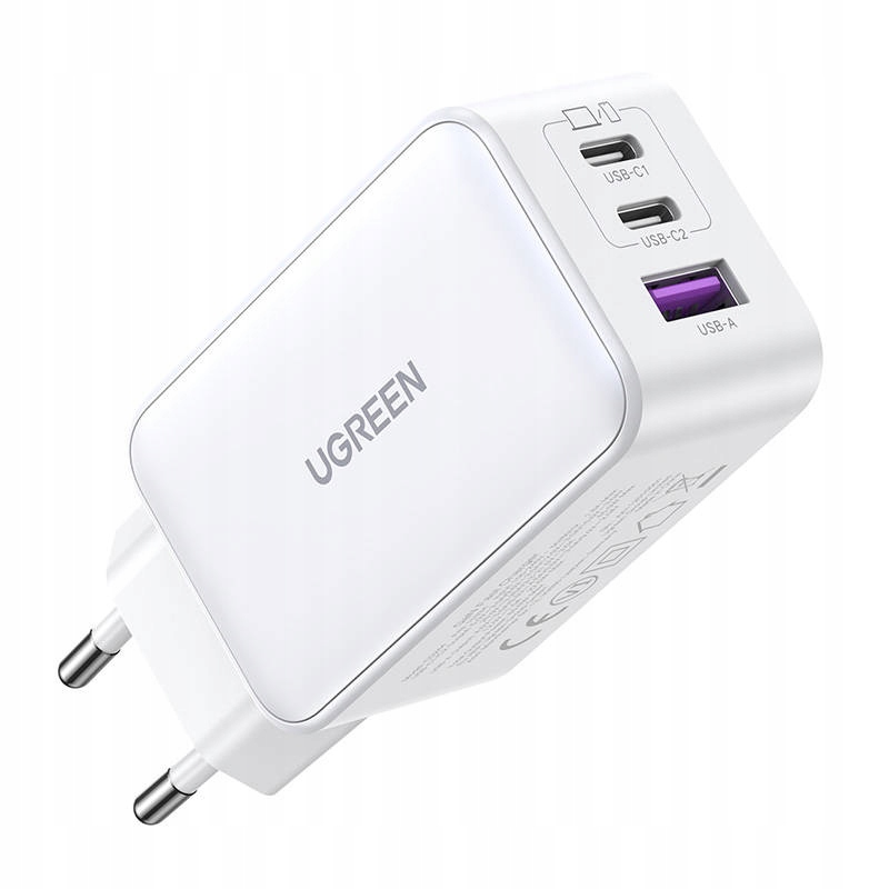 UGREEN RÝCHLA SIEŤOVÁ NABÍJAČKA 2X USB-C, USB-A 3.0 65W